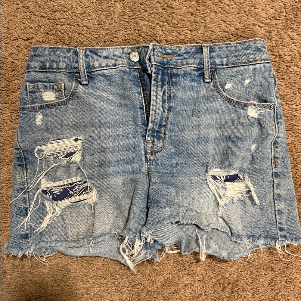Old Navy Blue Distressed Jean Shorts